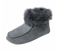 Hollert Chaussons Ibiza - Peau de mouton, chauds, pour hommes et femmes - Gris