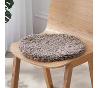 Peau De Mouton Coussin De Siège, Laine Courte Tapis De Chaise Voiture Super Douce Coussin De Chaise Tapis Antidérapant en Laine Naturelle (Brown,Circular Diameter 35cm(13.7 inch))