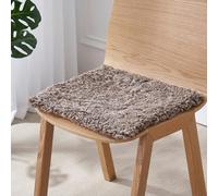 Peau De Mouton Coussin De Siège, Laine Courte Tapis De Chaise Voiture Super Douce Coussin De Chaise Tapis Antidérapant en Laine Naturelle (Brown,Square 50 * 50cm(19.6 * 19.6 inch))