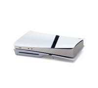 Peau de protection pour console en fibre de carbone Autocollants pour PS5 Pro Console Host Bande autocollante centrale Décalcomanies Accessoires pour Consoles de Jeux (Fibre de carbone argent)