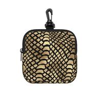 Peau de Python Noir doré Africain Safari sépia,Pochette de Rangement carrée à Fermeture éclair, Porte-Monnaie en néoprène, Petit Portefeuille, Pochette à Monnaie, Porte-Monnaie