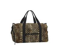 Peau de Python Noir doré Africain Safari sépia,Sac de Sport bandoulière à Main, Sac de Voyage Grande capacité pour Femmes et Hommes