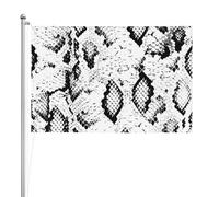 Peau de serpent imprimée en noir et blanc,Drapeau de jardin, bannière décorative, drapeau double face, 2 x 3 pieds, pour extérieur et intérieur