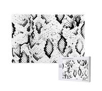 Peau de Serpent imprimée en Noir et Blanc,Puzzle Familial en Bois de 1 000 pièces pour Adultes et Adolescents, décoration d'intérieur
