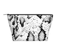 Peau De Serpent Imprimée Noir Et Blanc, Trousse de Toilette Trousse de Maquillage Sac à cosmétiques Trousse de Toilette de Voyage Portable