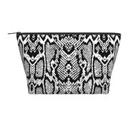 Peau de Serpent Noir et Blanc imprimé, Trousse de Toilette Trousse de Maquillage Sac à cosmétiques Trousse de Toilette de Voyage Portable