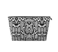 Peau de Serpent Noir et Blanc imprimé, Trousse de Toilette Trousse de Maquillage Sac à cosmétiques Trousse de Toilette de Voyage Portable