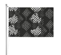 Peau de serpent Noir Gris Blanc,Drapeau de jardin, bannière décorative, drapeau double face, 2 x 3 pieds, pour extérieur et intérieur