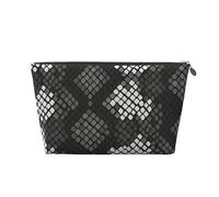 Peau De Serpent Noir Gris Blanc, Trousse de Toilette Trousse de Maquillage Sac à cosmétiques Trousse de Toilette de Voyage Portable