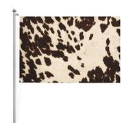 Peau de vache à taches noires et brunes,Drapeau de jardin, bannière décorative, drapeau double face, 2 x 3 pieds, pour extérieur et intérieur