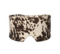 Peau de vache à taches noires et brunes,Masque pour les yeux bloquant la lumière Cache-yeux et cache-oreilles pour le sommeil