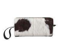 Peau De Vache Abstrait Afrique Animal Noir, Trousse de Maquillage Trousse à cosmétiques Trousse de Toilette de Voyage Portable Pochette de Maquillage