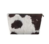 Peau De Vache Abstrait Afrique Animal Noir, Trousse de Maquillage Trousse à cosmétiques Trousse de Toilette de Voyage Portable Pochette de Toilette