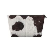 Peau De Vache Abstrait Afrique Animal Noir, Trousse de Toilette Trousse de Maquillage Sac à cosmétiques Trousse de Toilette de Voyage Portable