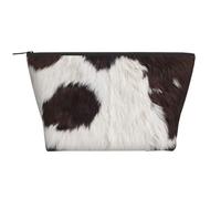 Peau De Vache Abstrait Afrique Animal Noir, Trousse de Toilette Trousse de Maquillage Sac à cosmétiques Trousse de Toilette de Voyage Portable