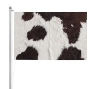 Peau de vache abstraite Afrique Animal Noir,Drapeau de jardin, bannière décorative, drapeau double face, 2 x 3 pieds, pour extérieur et intérieur