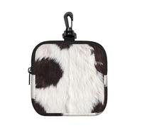 Peau de Vache Abstraite Afrique Animal Noir,Pochette de Rangement carrée à Fermeture éclair, Porte-Monnaie en néoprène, Petit Portefeuille, Pochette à Monnaie, Porte-Monnaie