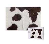 Peau de Vache Abstraite Afrique Animal Noir,Puzzle Familial en Bois de 1 000 pièces pour Adultes et Adolescents, décoration d'intérieur