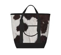 Peau de vache abstraite Afrique Animal Noir,Sacs à lunch isothermes de grande capacité pour femmes et hommes