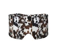 Peau de vache beige, texture noire et blanche,Masque pour les yeux bloquant la lumière Cache-yeux et cache-oreilles pour le sommeil