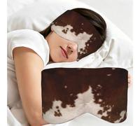 Peau de vache brun-rouge, Masque de sommeil pour la maison, les voyages et le travail posté, couvrant entièrement les yeux et bloquant la lumière