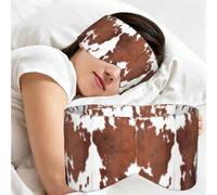 peau de vache brune, Masque de sommeil pour la maison, les voyages et le travail posté, couvrant entièrement les yeux et bloquant la lumière
