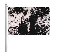 Peau de vache noire et blanche,Drapeau de jardin, bannière décorative, drapeau double face, 2 x 3 pieds, pour extérieur et intérieur