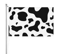 Peau de vache noire et blanche,Drapeau de jardin, bannière décorative, drapeau double face, 2 x 3 pieds, pour extérieur et intérieur
