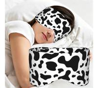 Peau de vache noire et blanche, Masque de sommeil pour la maison, les voyages et le travail posté, couvrant entièrement les yeux et bloquant la lumière