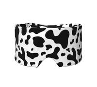 Peau de vache noire et blanche,Masque pour les yeux bloquant la lumière Cache-yeux et cache-oreilles pour le sommeil