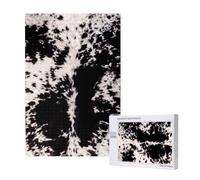Peau de Vache Noire et Blanche,Puzzle Familial en Bois de 1 000 pièces pour Adultes et Adolescents