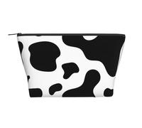 Peau de Vache Noire et Blanche, Trousse de Toilette Trousse de Maquillage Sac à cosmétiques Trousse de Toilette de Voyage Portable