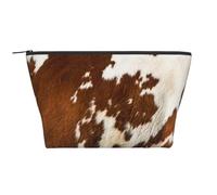 Peau De Vache Rouge Et Blanche, Trousse de Toilette Trousse de Maquillage Sac à cosmétiques Trousse de Toilette de Voyage Portable