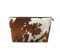 Peau De Vache Rouge Et Blanche, Trousse de Toilette Trousse de Maquillage Sac à cosmétiques Trousse de Toilette de Voyage Portable
