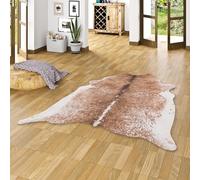 Peau de vache - Tapis en fibres synthétiques - Marron Crème - 3 Tailles
