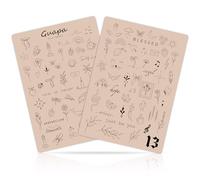 Peau d'entraînement mini tatouages - Silicone double face 1,5 mm pour tatouage fine line - Peau synthétique réaliste pour débutants et tatoueurs professionnels (2PCS Pink Design #13)