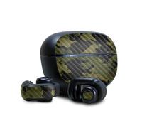 Peau en fibre de carbone compatible avec les couteurs Bose Ultra Open - Camouflage vert - couverture de d calcomanie de protection en vinyle de