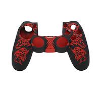 Peau Manette PS4, Coque Souple Caoutchouc Silicone étui Protection Anti Dérapant Housse Jeu San Fil PS4 Skin Cover Jeux Compatible Contrôleur Couverture Case Glissement Transfert Eau Résistant