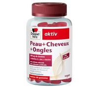 Doppelherz Peau+Ongles+Cheveux - Gummies à mâcher vegan - Avec zinc, biotine, vitamines A, C, E & B6-60 gummies