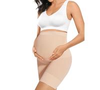 Peauty Vêtement de maternité « Baby Bump » de qualité supérieure, sous-vêtement de Grossesse Taille Haute pour éviter Les frottements, Soutien adominal Doux, Nude, X-Large