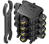 PEBA Boîte dérivation étanche extérieur IP68, Connecteur étanche etanche à 3 Voies pour câble de 4-14 mm de diamètre, Boîte dérivation étanche extérieur pour jardin et câble souterrain, 4 pièces