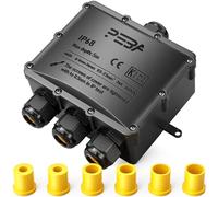 PEBA Boîte dérivation étanche extérieur IP68, Connecteur étanche etanche à 4 Voies pour câble de 4-14 mm de diamètre, Boîtes de jonction extérieur pour jardin et câble souterrain, Noir
