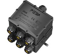 PEBA Boîte dérivation étanche extérieur IP68, Connecteur étanche etanche à 4 Voies pour câble de Ø4-14 mm de diamètre, Boîte dérivation étanche extérieur pour jardin et câble souterrain, Noir 2 pièces