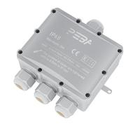 PEBA Boîte dérivation étanche extérieur IP68, Connecteur étanche etanche à 4 Voies pour câble de 4-14 mm de diamètre, Boîte dérivation étanche extérieur pour jardin et câble souterrain, Gris