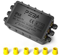 PEBA® Boîte dérivation étanche extérieur IP68, Connecteur étanche etanche à 6 Voies pour câble de Ø4-14 mm de diamètre, Boîte dérivation étanche extérieur pour jardin et câble souterrain, Noir