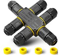 PEBA Connecteur de câble étanche à 3 broches, 6 voies IP68, connecteur de câble étanche de 4 à 12 mm de diamètre, boîte de distribution extérieure, borne de connexion avec levier pour l'extérieur