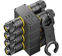 PEBA Connecteurs de Câbles Étanches IP68 avec oîte de Jonction 3 Voies pour 3 Fils - Raccord Étanche pour Jardin - Dérivation de Câble Ø4-12mm - Boîtier Électrique Extérieur Sécurisé, Lot de 4