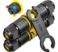 PEBA® Connecteurs de Câbles Étanches IP68 - Boîte de jonction 3 Fils - Connecteur de câble étanche enfichable, connecteur rapide avec fiche et femelle - Raccord étanche pour jardin Ø4-12mm, 2 pièce