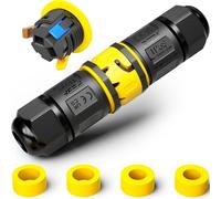 PEBA® Connecteurs de Câbles Étanches IP68 - Boîte de jonction 3 Fils - Connecteur de câble étanche enfichable, connecteur rapide avec fiche et femelle - Raccord étanche pour jardin Ø4-12mm, 2 pièce