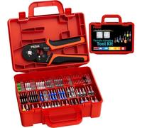 PEBA Kit d'outils de sertissage de virole, 33 tailles, pince à sertir carrée auto-réglable pour embouts de fil 0,08-10,0 mm² | Outil de sertissage de fils - Pince de connecteur électrique